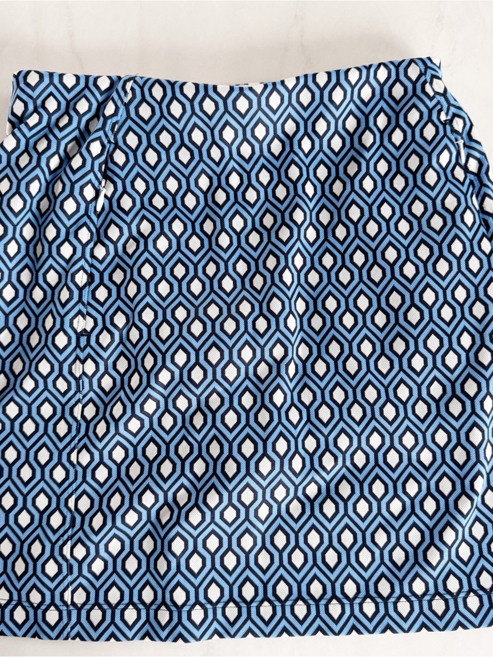 Tory Sport Blue Black White Geometric Print Skirt